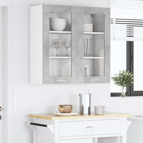 vidaXL Hanging cabinet with Shelf Riga Concrete Grey 80 x 31 x 80 cm