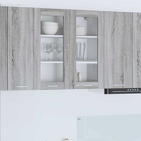 vidaXL Hanging cabinet with Shelf Riga Grey Sonoma 80 x 31 x 80 cm
