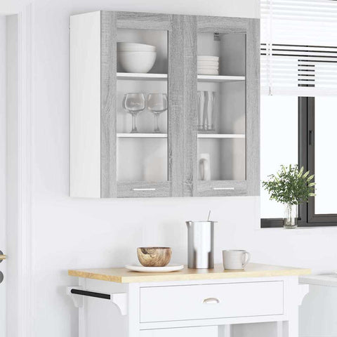 vidaXL Hanging cabinet with Shelf Riga Grey Sonoma 80 x 31 x 80 cm