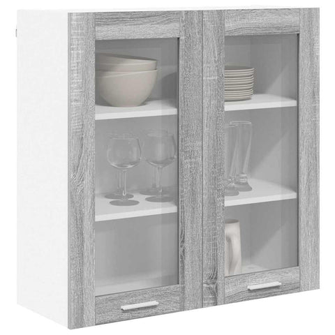 vidaXL Hanging cabinet with Shelf Riga Grey Sonoma 80 x 31 x 80 cm