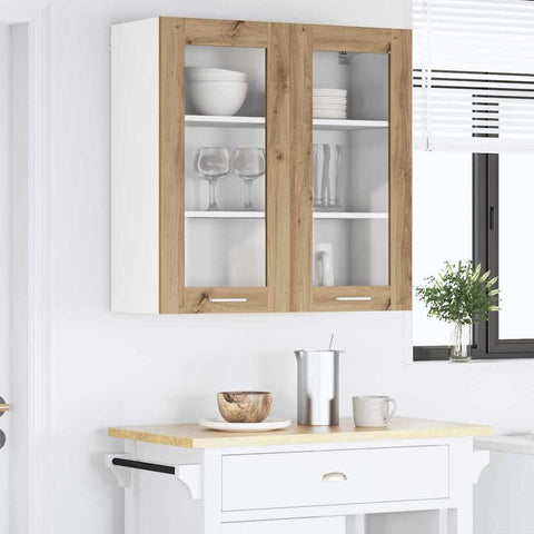 vidaXL Hanging cabinet with Shelf Riga Artisan Oak 80 x 31 x 80 cm