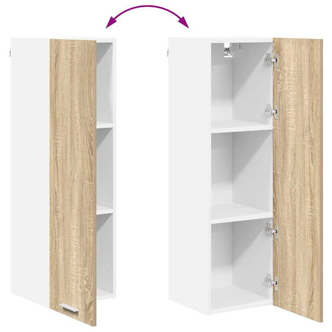 vidaXL Hanging cabinet with Shelf Riga Sonoma Oak 30 x 31 x 100 cm