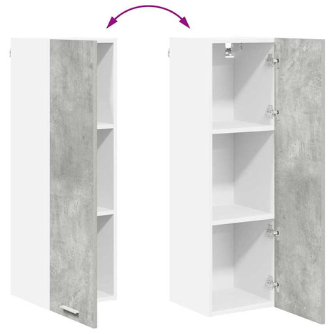 vidaXL Hanging cabinet with Shelf Riga Concrete Grey 30 x 31 x 100 cm