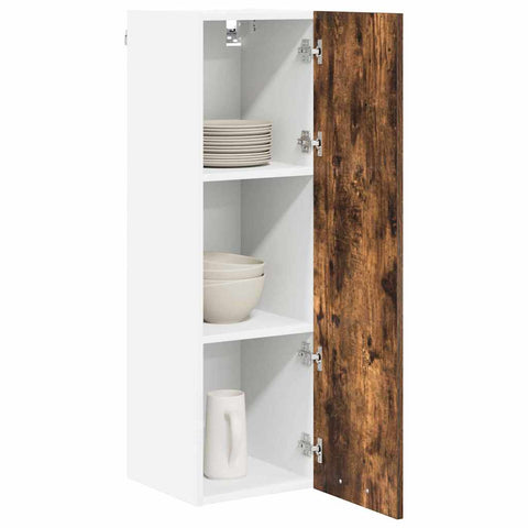 vidaXL Hanging cabinet with Shelf Riga Smoked Oak 30 x 31 x 100 cm