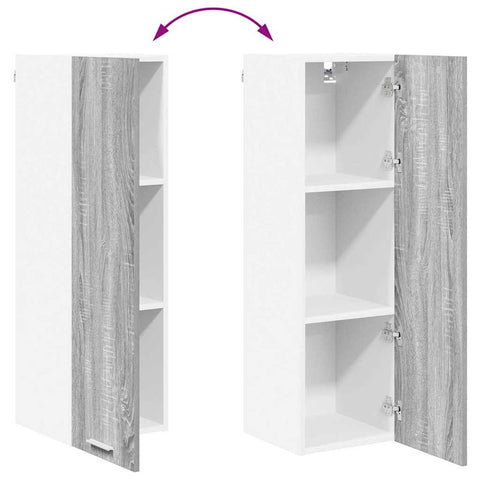 vidaXL Hanging cabinet with Shelf Riga Grey Sonoma 30 x 31 x 100 cm