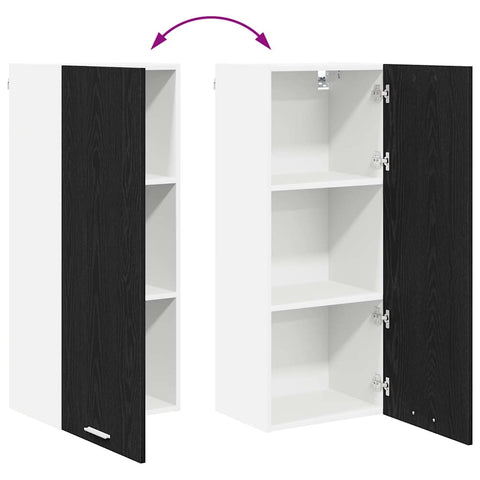 vidaXL Hanging cabinet Riga Black Oak 40 x 31 x 100 cm Engineered Wood
