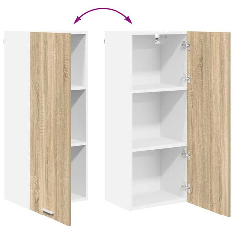 vidaXL Hanging cabinet with Shelf Riga Sonoma Oak 40 x 31 x 100 cm