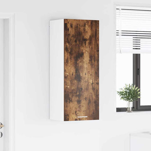 vidaXL Hanging cabinet with Shelf Riga Smoked Oak 40 x 31 x 100 cm