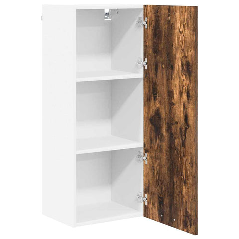 vidaXL Hanging cabinet with Shelf Riga Smoked Oak 40 x 31 x 100 cm