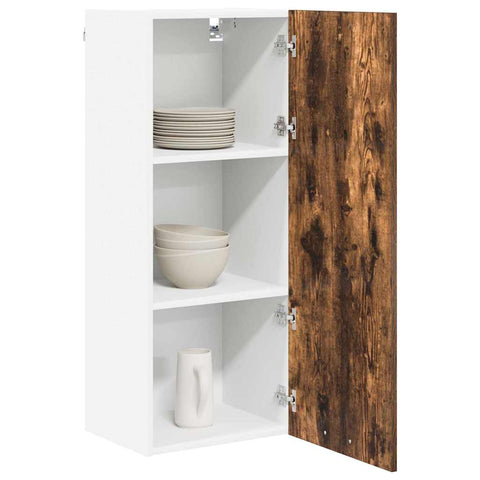 vidaXL Hanging cabinet with Shelf Riga Smoked Oak 40 x 31 x 100 cm