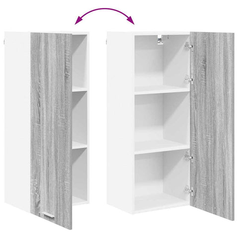vidaXL Hanging cabinet with Shelf Riga Grey Sonoma 40 x 31 x 100 cm