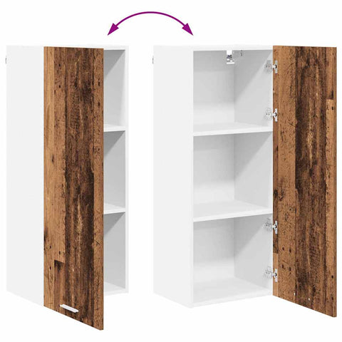 vidaXL Hanging cabinet Riga Old Wood 40 x 31 x 100 cm Engineered Wood