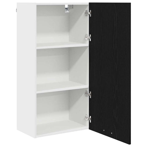 vidaXL Hanging cabinet Riga Black Oak and White 50 x 31 x 100 cm