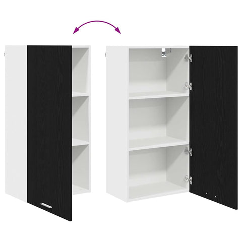 vidaXL Hanging cabinet Riga Black Oak and White 50 x 31 x 100 cm