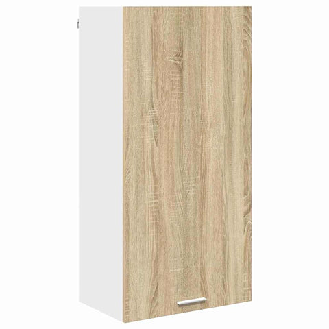 vidaXL Hanging cabinet Riga Sonoma Oak and White 50 x 31 x 100 cm