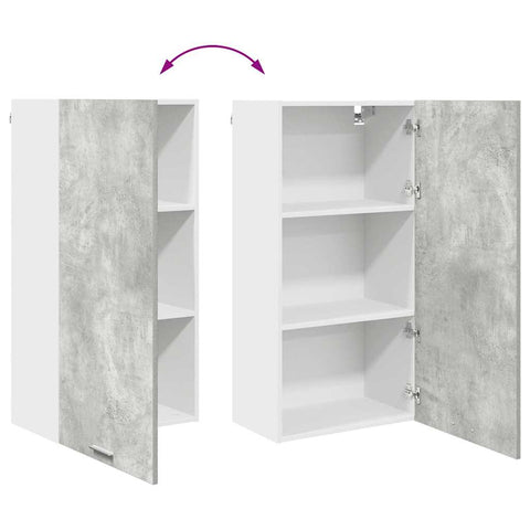 vidaXL Hanging cabinet Riga Concrete Grey and White 50 x 31 x 100 cm