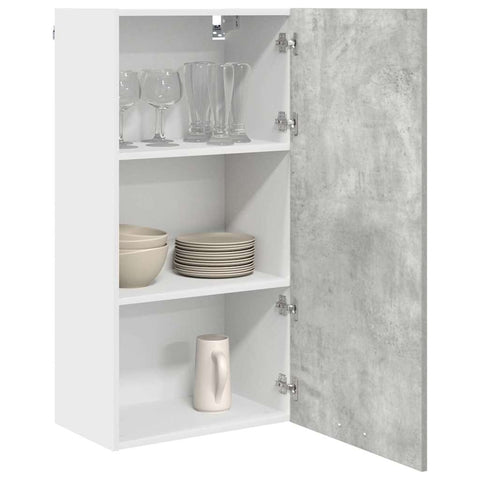 vidaXL Hanging cabinet Riga Concrete Grey and White 50 x 31 x 100 cm