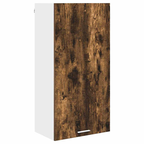 vidaXL Hanging cabinet Riga Smoked Oak and White 50 x 31 x 100 cm