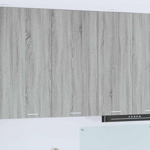 vidaXL Hanging cabinet Riga Grey Sonoma and White 50 x 31 x 100 cm