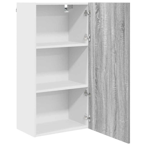 vidaXL Hanging cabinet Riga Grey Sonoma and White 50 x 31 x 100 cm