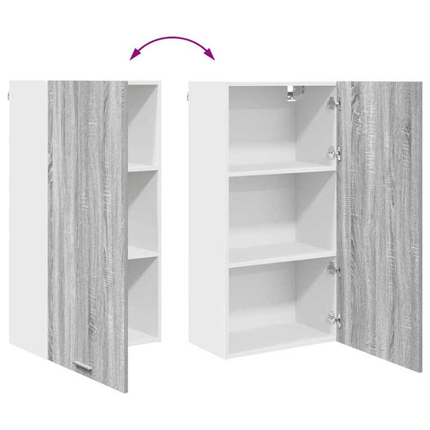 vidaXL Hanging cabinet Riga Grey Sonoma and White 50 x 31 x 100 cm