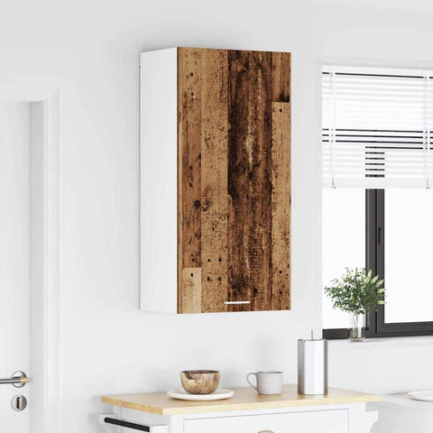 vidaXL Hanging cabinet Riga Old Wood and White 50 x 31 x 100 cm