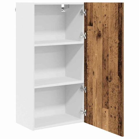 vidaXL Hanging cabinet Riga Old Wood and White 50 x 31 x 100 cm