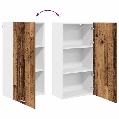 vidaXL Hanging cabinet Riga Old Wood and White 50 x 31 x 100 cm