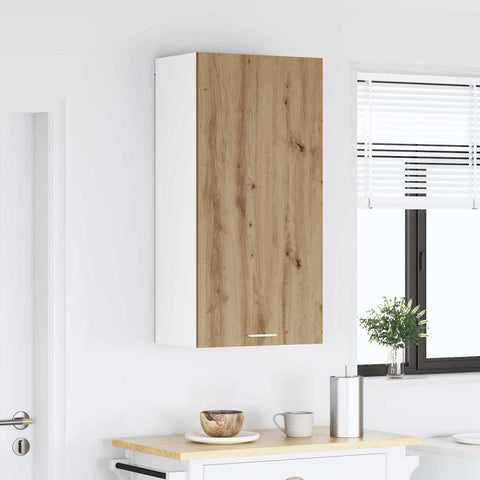 vidaXL Hanging cabinet Riga Artisan Oak and White 50 x 31 x 100 cm