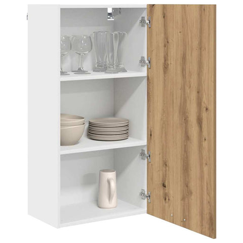 vidaXL Hanging cabinet Riga Artisan Oak and White 50 x 31 x 100 cm