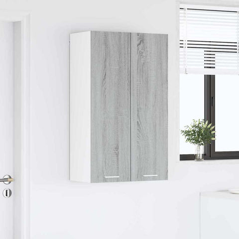 vidaXL Hanging cabinet with Shelf Riga Grey Sonoma 60 x 31 x 100 cm