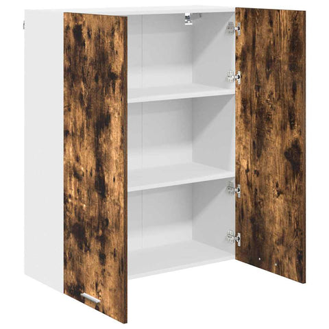 vidaXL Hanging cabinet with Shelf Riga Smoked Oak 80 x 31 x 100 cm