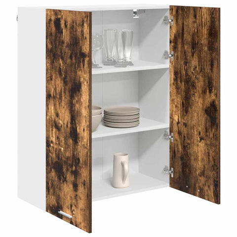vidaXL Hanging cabinet with Shelf Riga Smoked Oak 80 x 31 x 100 cm