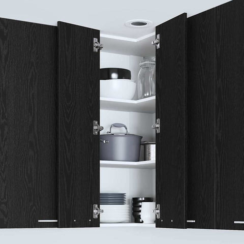 vidaXL Hanging cabinet Riga Black Oak and White 57 x 57 x 100 cm