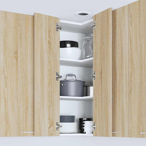 vidaXL Hanging cabinet Riga Sonoma Oak and White 57 x 57 x 100 cm