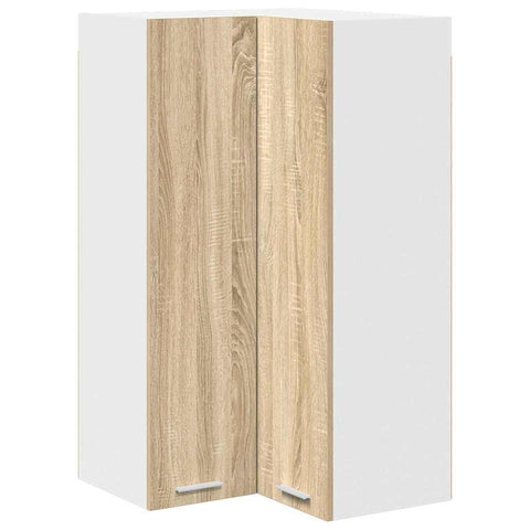 vidaXL Hanging cabinet Riga Sonoma Oak and White 57 x 57 x 100 cm