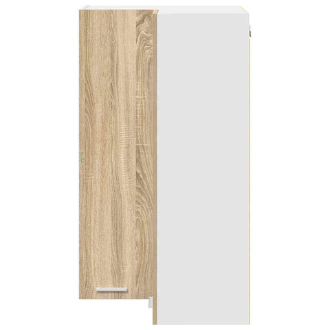 vidaXL Hanging cabinet Riga Sonoma Oak and White 57 x 57 x 100 cm