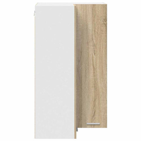 vidaXL Hanging cabinet Riga Sonoma Oak and White 57 x 57 x 100 cm