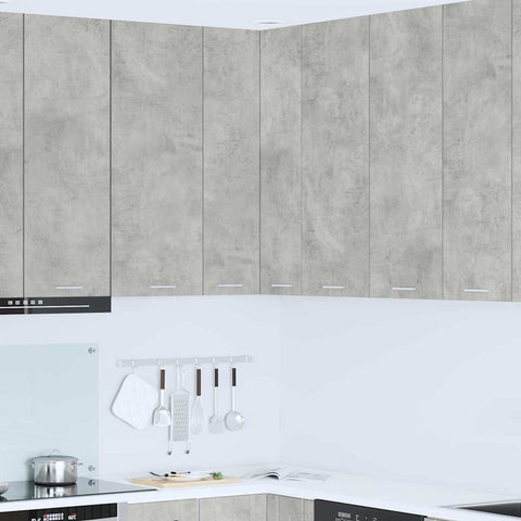 vidaXL Hanging cabinet Riga Concrete Grey and White 57 x 57 x 100 cm