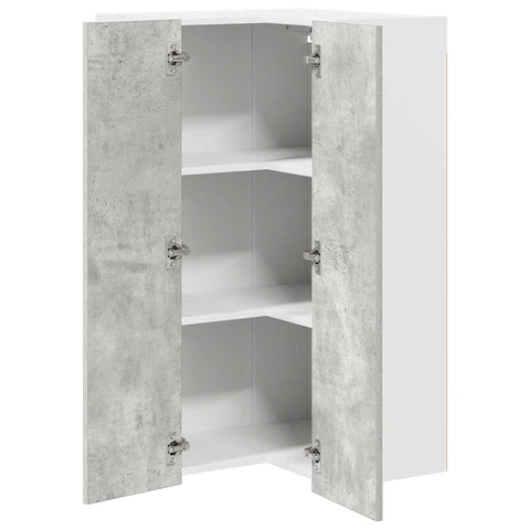 vidaXL Hanging cabinet Riga Concrete Grey and White 57 x 57 x 100 cm