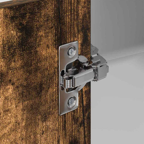 vidaXL Hanging cabinet Riga Smoked Oak and White 57 x 57 x 100 cm