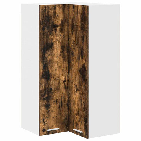vidaXL Hanging cabinet Riga Smoked Oak and White 57 x 57 x 100 cm