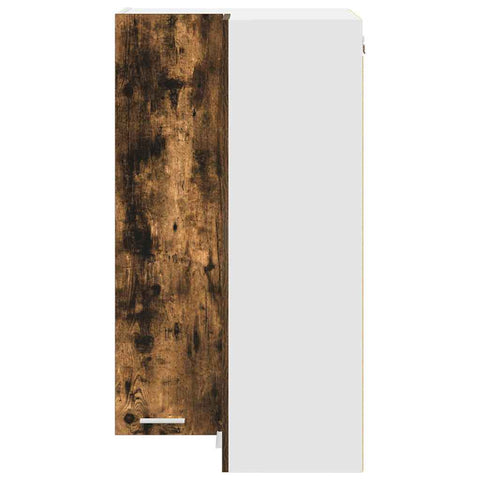 vidaXL Hanging cabinet Riga Smoked Oak and White 57 x 57 x 100 cm