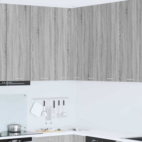 vidaXL Hanging cabinet Riga Grey Sonoma and White 57 x 57 x 100 cm