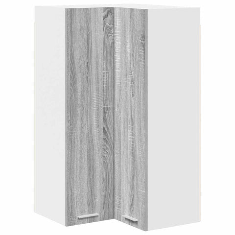 vidaXL Hanging cabinet Riga Grey Sonoma and White 57 x 57 x 100 cm