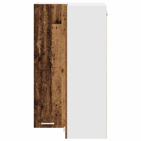 vidaXL Hanging cabinet Riga Old Wood and White 57 x 57 x 100 cm