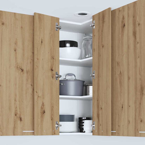 vidaXL Hanging cabinet Riga Artisan Oak and White 57 x 57 x 100 cm