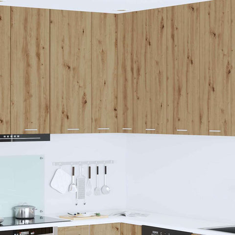 vidaXL Hanging cabinet Riga Artisan Oak and White 57 x 57 x 100 cm