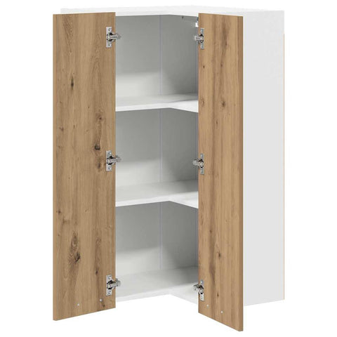 vidaXL Hanging cabinet Riga Artisan Oak and White 57 x 57 x 100 cm