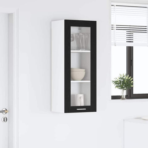 vidaXL Hanging cabinet Riga Black Oak 40 x 31 x 100 cm Engineered Wood